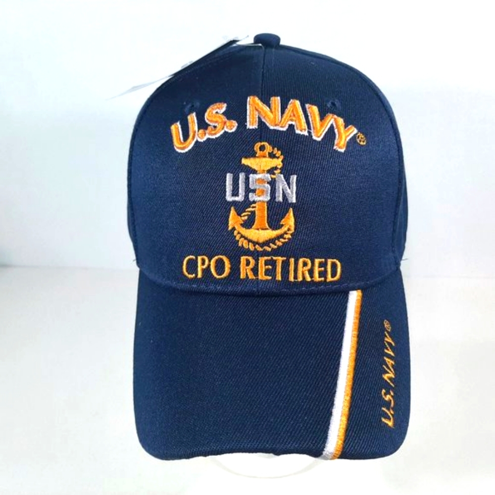 U.S. Navy CPO Retired Hat USN Ball Cap Emb…